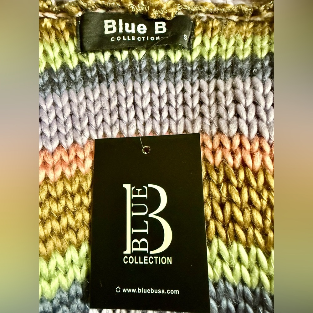 BLUE B 🌸 SPRINGY Super Soft Extra Stretch Rainbow Pastel Long Sweater w/ Fringe